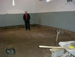 Steve studying floor