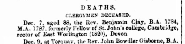 Cambridge_Chronicle_and_Journa_20_December_1851_Death of Rev Ben Clay.jpg
