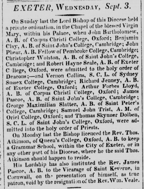Exeter_Flying_Post_04_September_1817_Ordination of Ben Clay.jpg