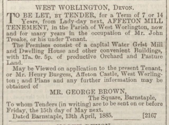 North Devon Journal 07 May 1885 Let by tender.jpg