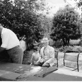 Mr Webber sitting and Mr Ayre c 1950