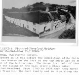 Cottages on in Drayford now demolished showing clockmakers plaque