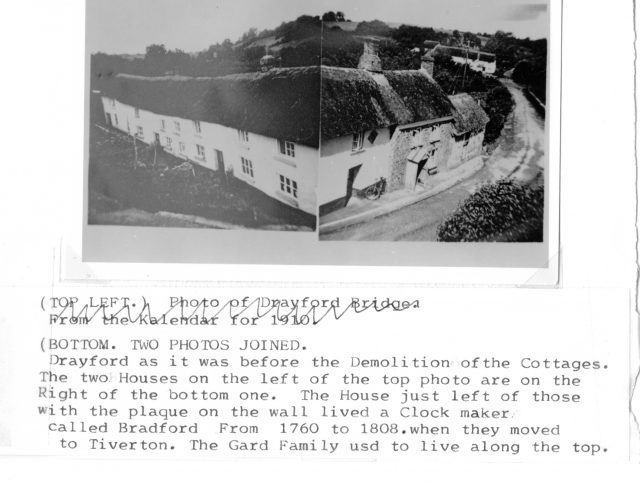 Cottages on S side of river now demolished showing clockmakers plaque.jpg