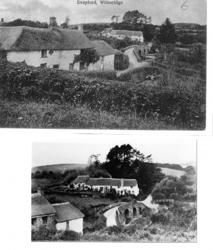 Drayford-Bridge-1910-showing-clockmaker-cottage-now-demolished