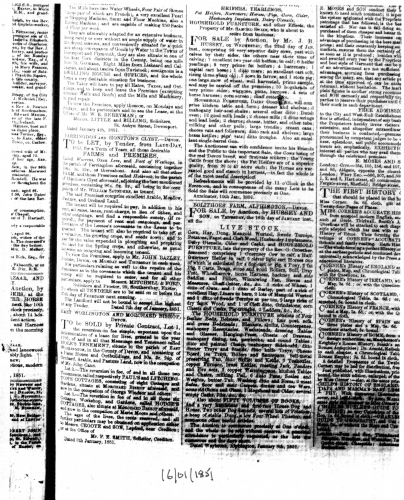 FA11-Notice-of-sale-of-lease-of-land-and-property-Holes-Tenement-Exeter-Plymouth-Gazette-3.2.1851